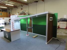 Custom Modified VK-4032 (Configurable) Exhibit with Shelves, Header, Lightboxes, Ceilings, Custom Counter, Laptop Counter, Monitor Mount, and Locking Closet -- Image 2